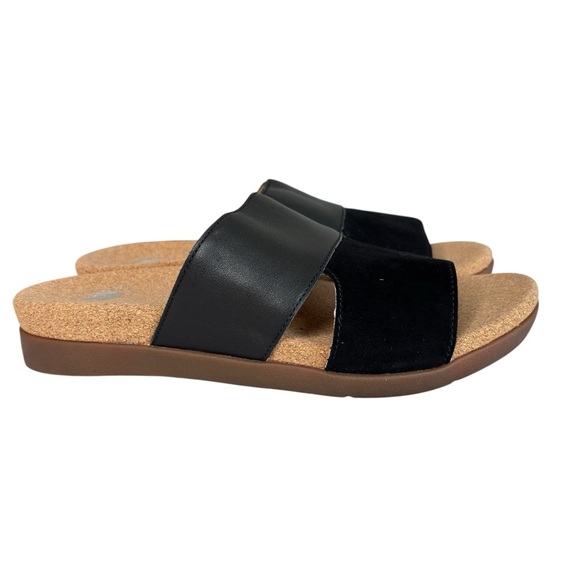 Revitalign Basque Orthotic Black Slide Sandals Cork Footbed Comfort Shoe Sz 9 B - Picture 8 of 14